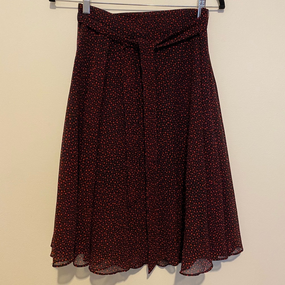 NWT Ann Taylor dotted midi skirt with tie waist